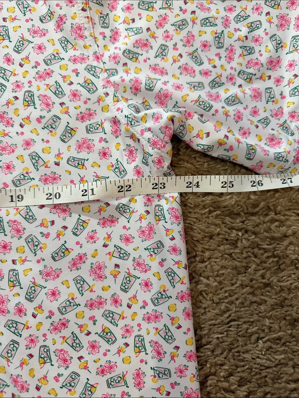 Waggle NWOT White Polo with Pink & Green Floral Motif - Masters 2026 edition - Picture 4 of 5